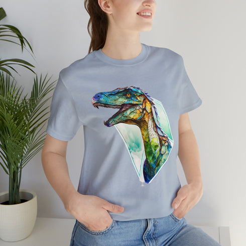 Stained Glass Velociraptor - Short Sleeve Tee
